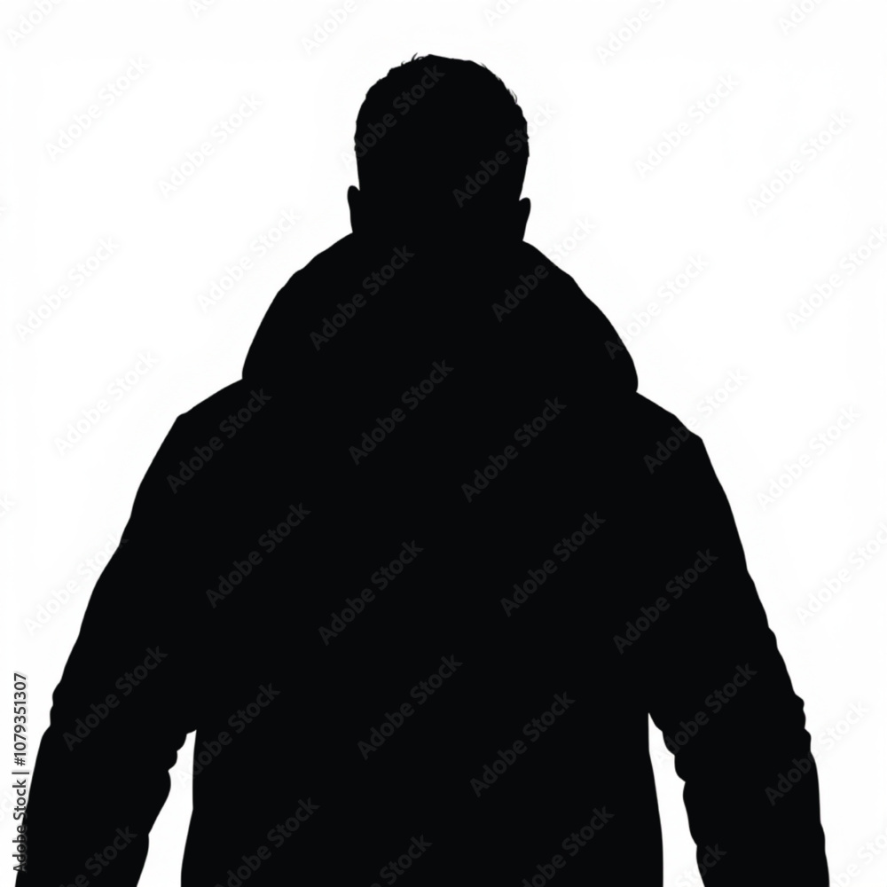Man Silhouette Silhouette, black color silhouette on a white background Man Silhouette Silhouette, black color silhouette on a white background