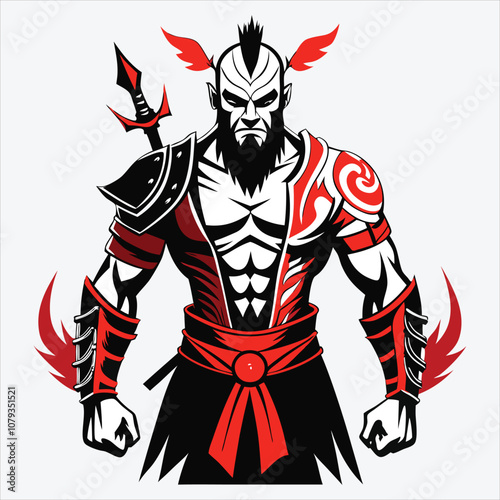 Nonviolent Warrior, Vector White background illustration, Generative Ai