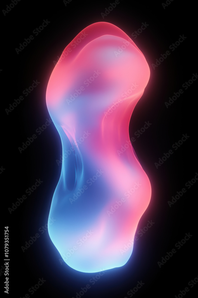 Abstract Art with Bright Curved Forms Abstract Art with Bright Curved Forms