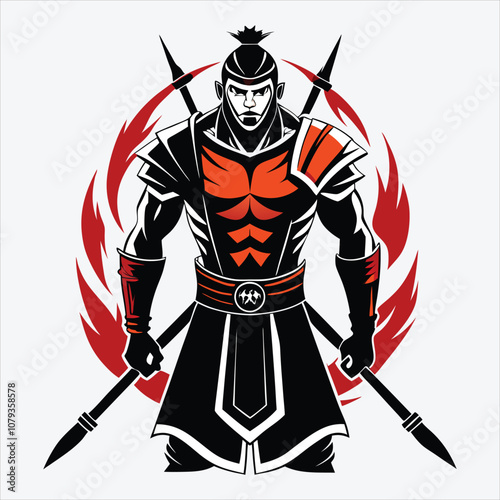 Nonviolent Warrior, Vector White background illustration, Generative Ai