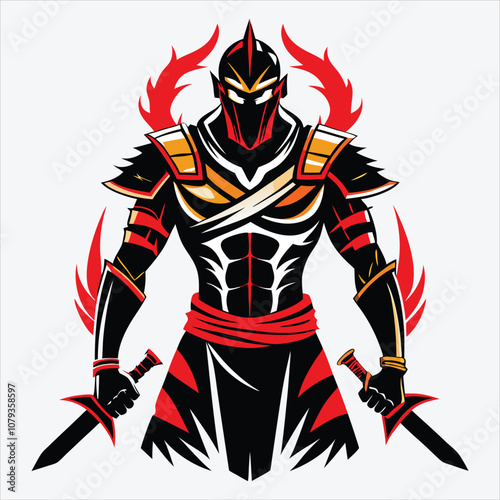 Nonviolent Warrior, Vector White background illustration, Generative Ai