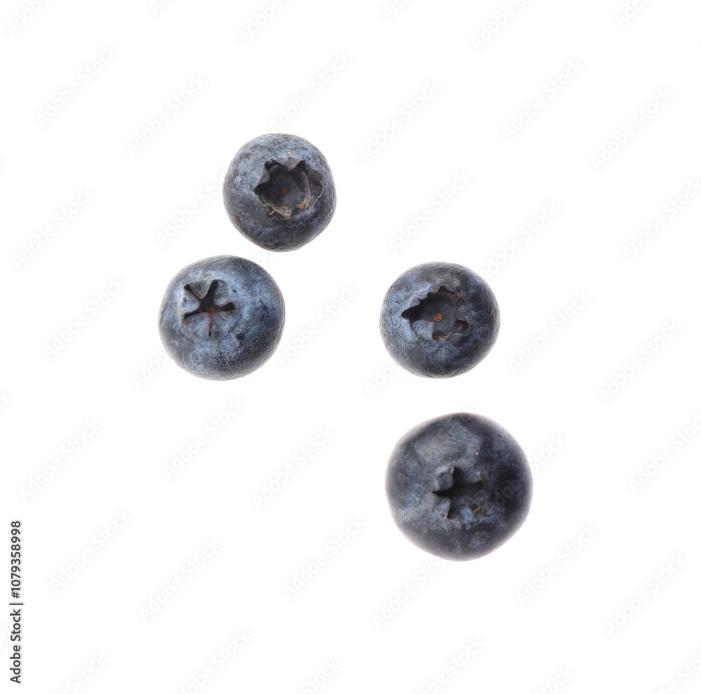Many fresh ripe blueberries isolated on white Many fresh ripe blueberries isolated on white