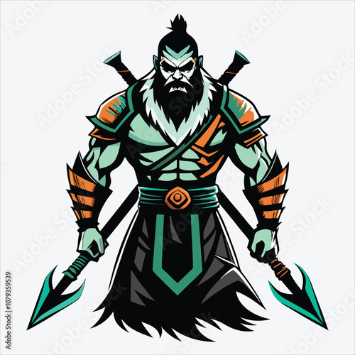 Nonviolent Warrior, Vector White background illustration, Generative Ai