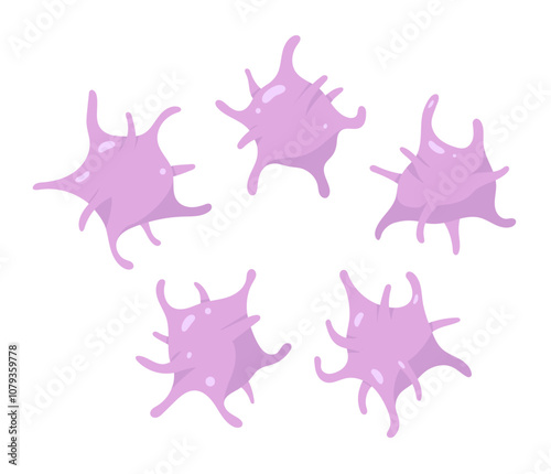 Set of Platelet cells. Thrombocytes. Vector illustration isolated on white background	