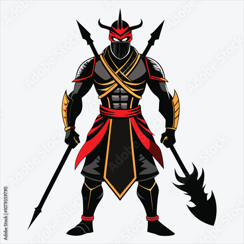 Nonviolent Warrior, Vector White background illustration, Generative Ai