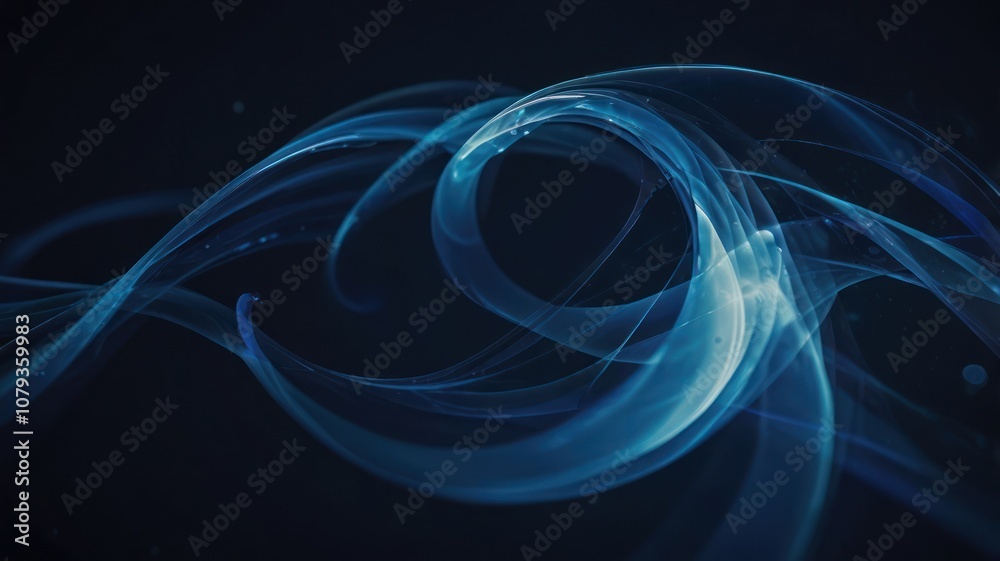 Abstract blue wave pattern on black background. Abstract blue wave pattern on black background.