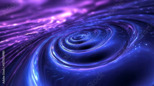 Vibrant swirling patterns of purple and blue light in a cosmic setting