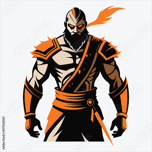 Nonviolent Warrior, Vector White background illustration, Generative Ai