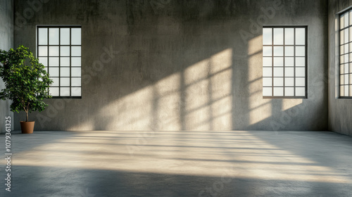 Wallpaper Mural Bright and spacious empty room with natural light and greenery indoors Torontodigital.ca