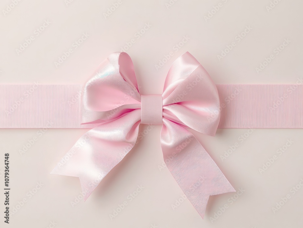 Pink bow isolated on white background. A product made of satin ribbon for decorating a gift. Pink bow isolated on white background. A product made of satin ribbon for decorating a gift.