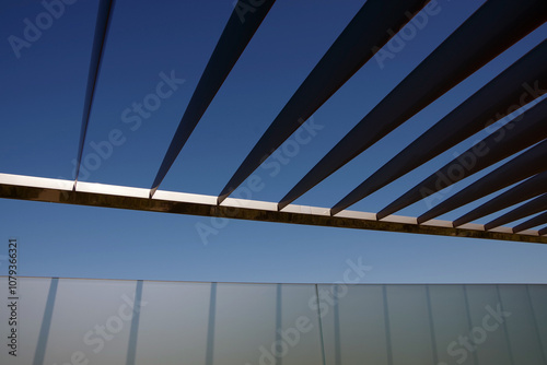 Pergola roof on a modern building