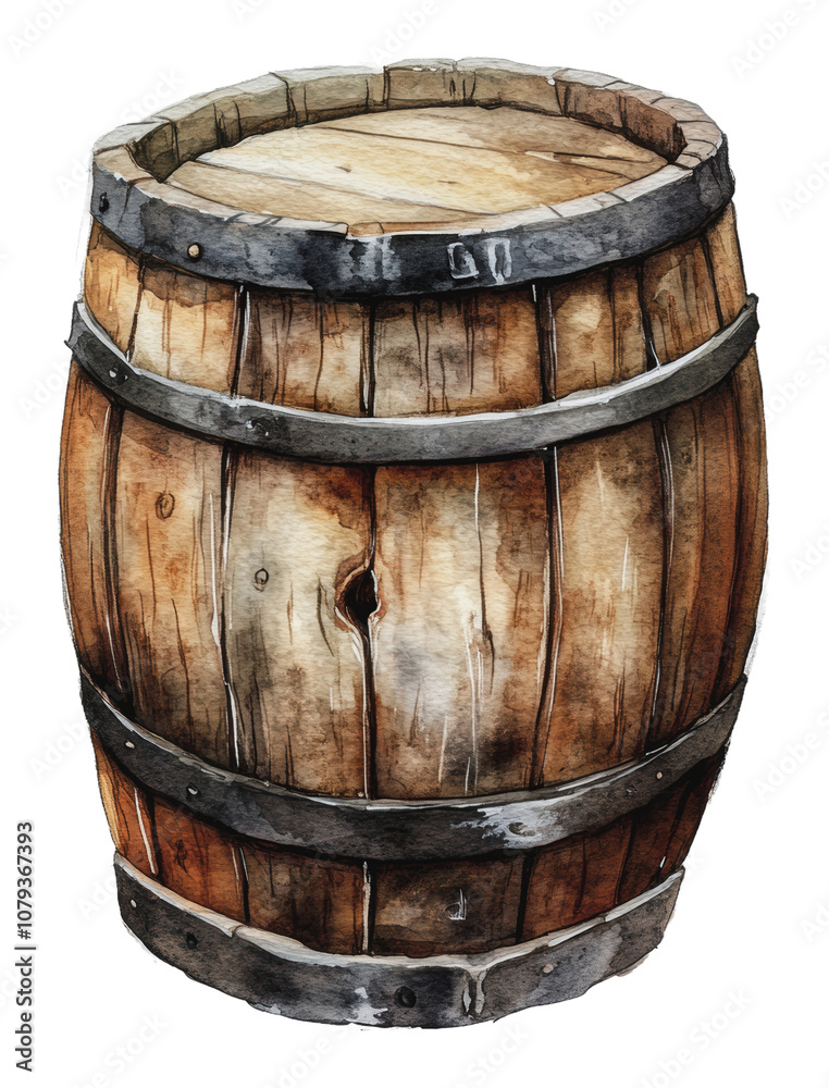 Obraz premium PNG Barrel in sunlight on a flat surface