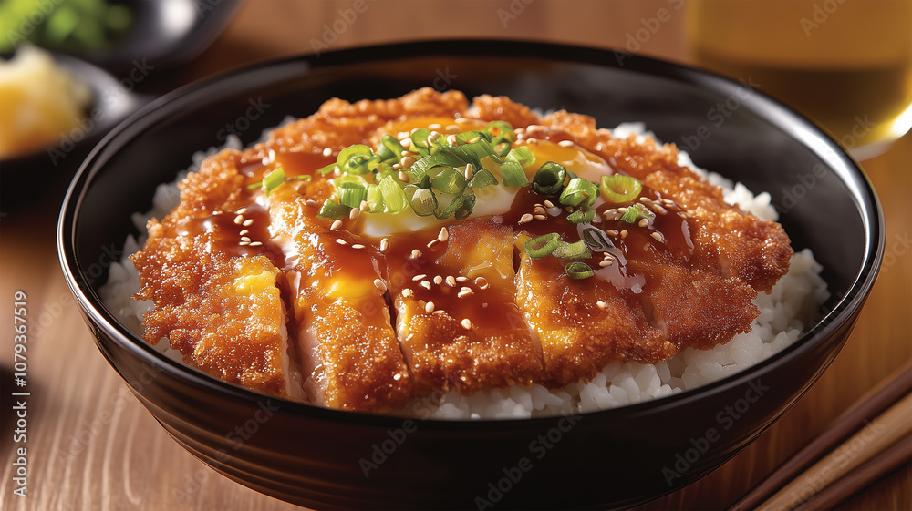 あたたかいカツ丼とお茶のひととき あたたかいカツ丼とお茶のひととき