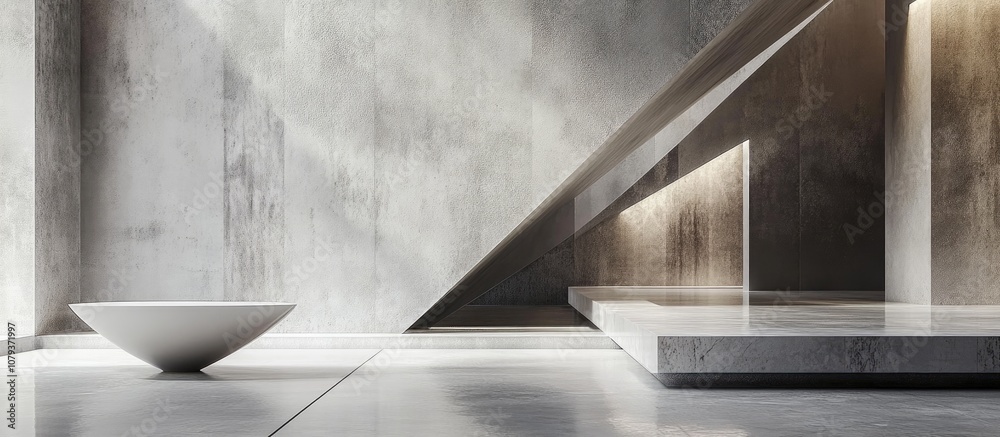 Geometric design elements in a modern gray interior space showcasing minimalism and elegance Geometric design elements in a modern gray interior space showcasing minimalism and elegance