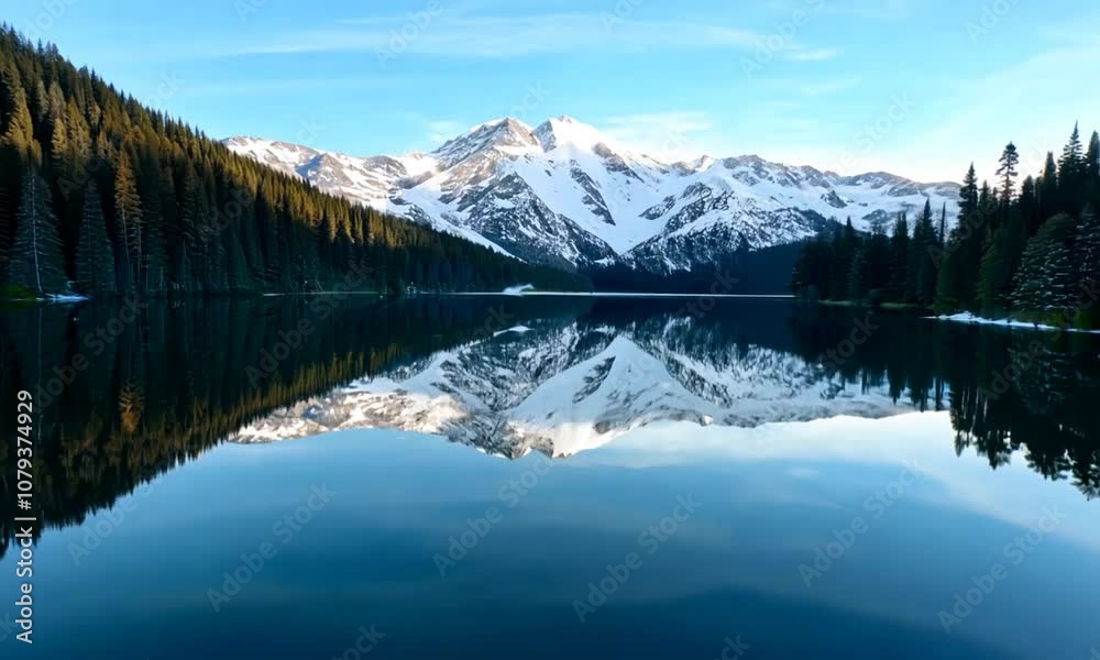 Crystal-Clear Lake in the Alpine Mountains Surrounded by Snowy Peaks
Crystal-Clear Lake in the Alpine Mountains Surrounded by Snowy Peaks