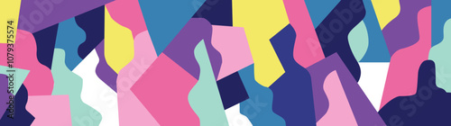 Creative people silhouettes vector background , multicolor illustration design element