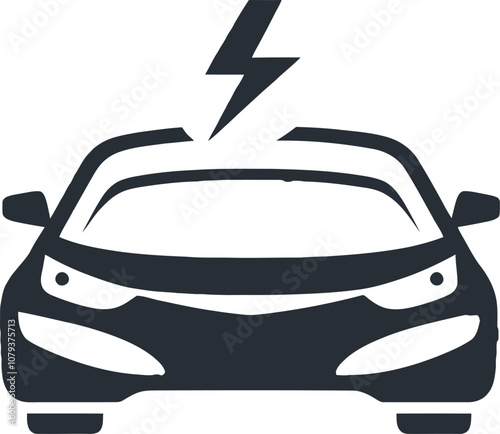 Minimalist Electric Car Icon