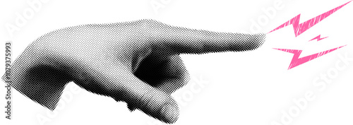 Hand Pointing Pop Art Collage