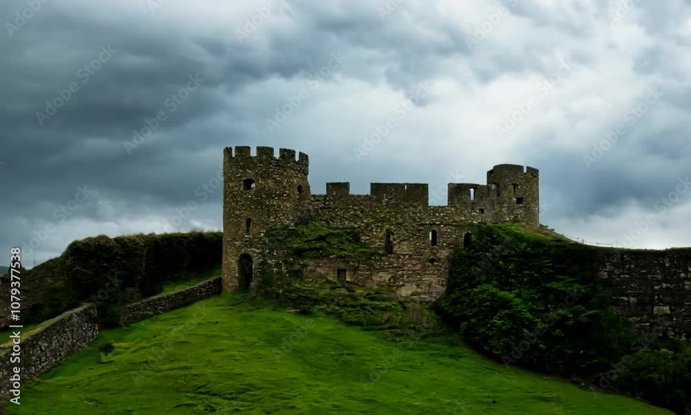 Ancient Fortress Ruins Overgrown with Grass and Moss
Ancient Fortress Ruins Overgrown with Grass and Moss