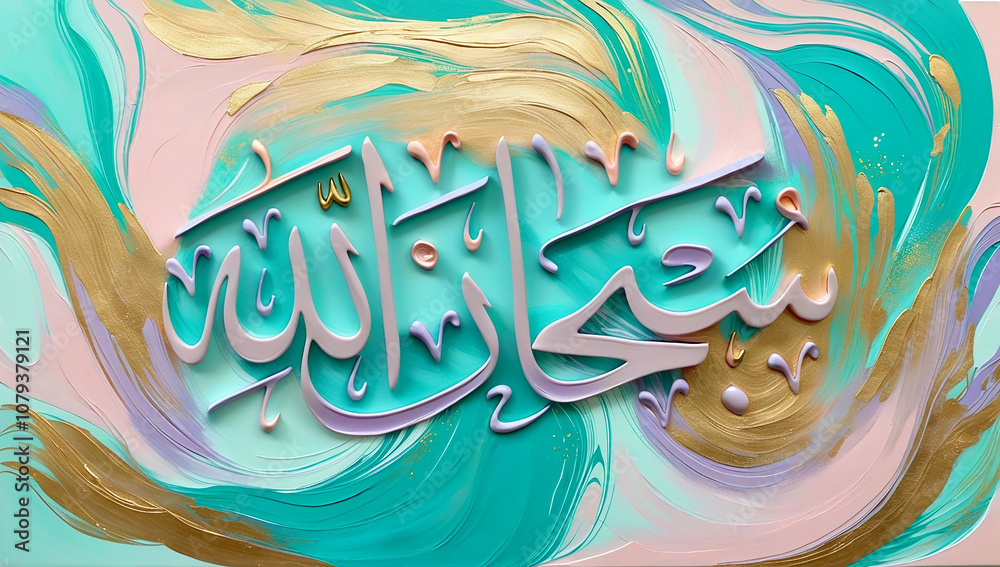Arabic Islamic Calligraphy Art, Translation: 'Glory Be to Allah,' Arabic Pronunciation: 'Subhan Allah,' Perfect for Islamic Wall Decor, Religious Art, Spiritual Inspiration, Modern Abstract Design Arabic Islamic Calligraphy Art, Translation: 'Glory Be to Allah,' Arabic Pronunciation: 'Subhan Allah,' Perfect for Islamic Wall Decor, Religious Art, Spiritual Inspiration, Modern Abstract Design