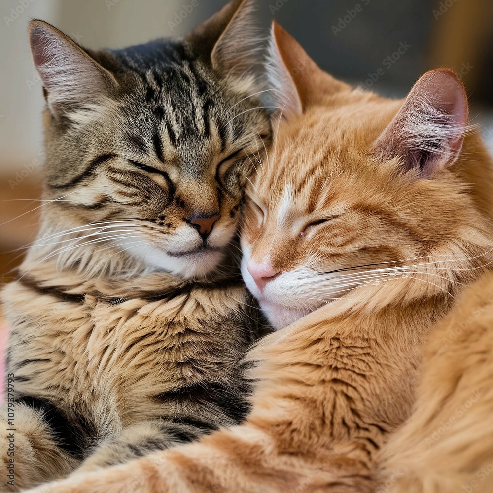Fototapeta premium two cats, portrait of a cat