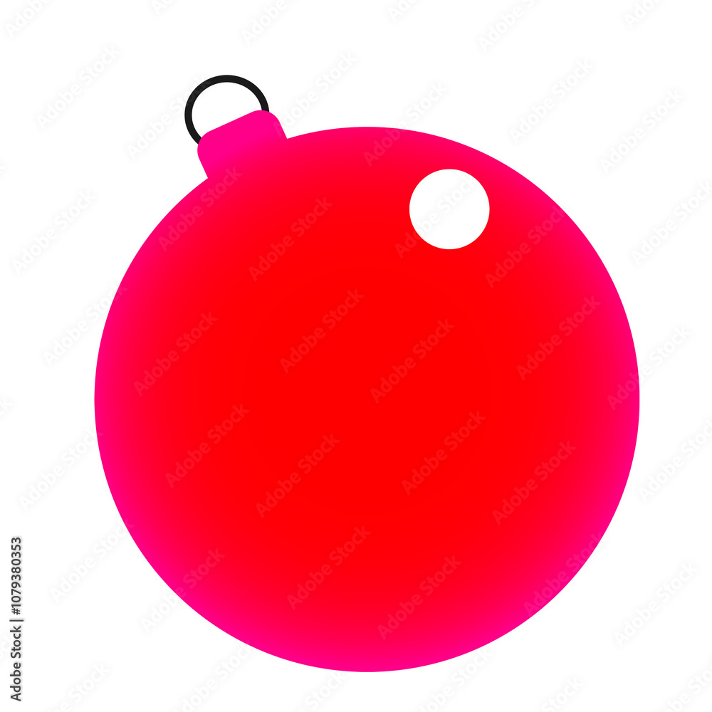Obraz premium Adorno, bola roja felices fiestas divertido, pegatina, sticker fondo transparente navidad feliz año happy new year