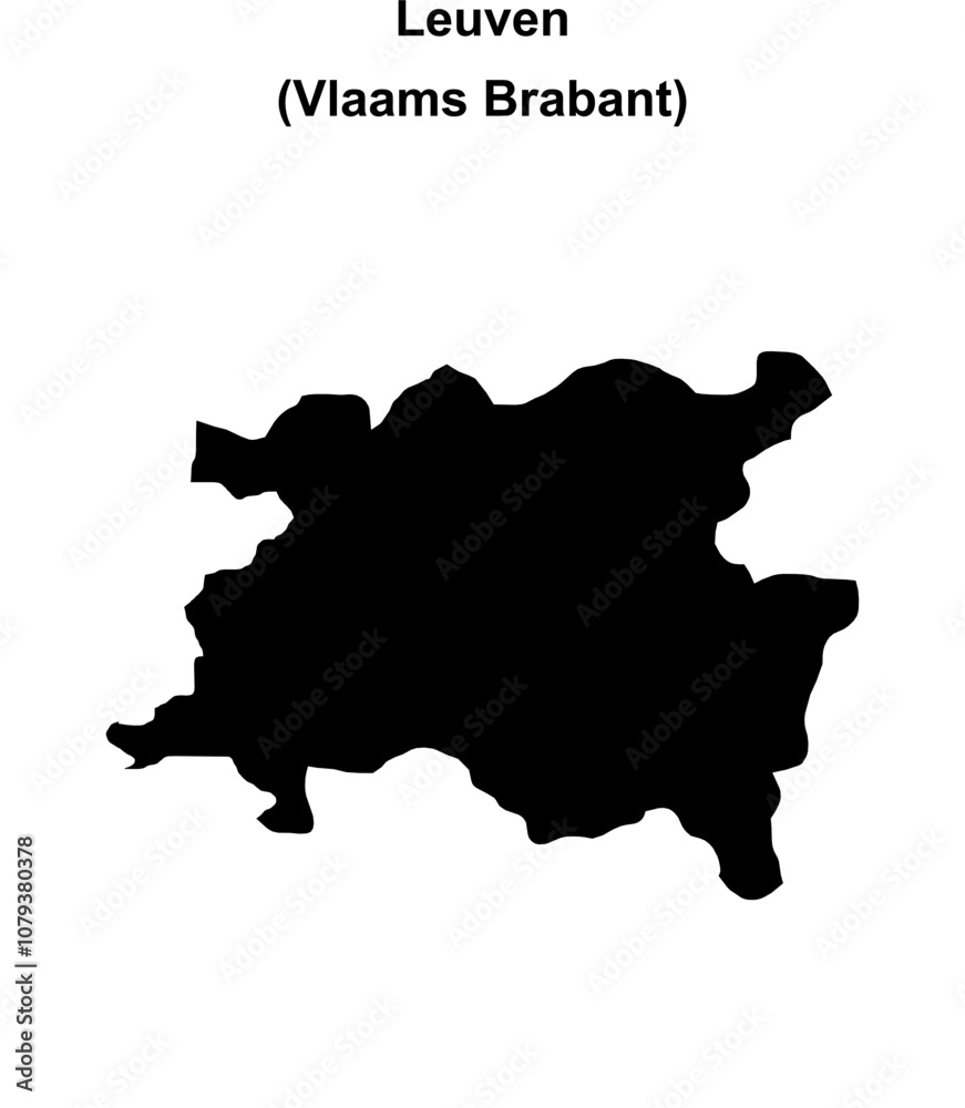 Leuven arrondissement blank outline map Leuven arrondissement blank outline map