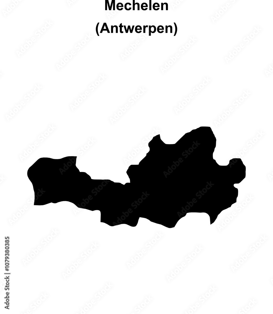 Mechelen arrondissement blank outline map Mechelen arrondissement blank outline map