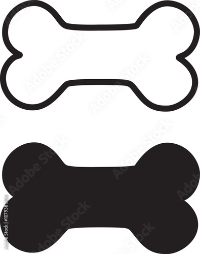 Minimalist dog bone icon in flat design for animal and pet related visuals