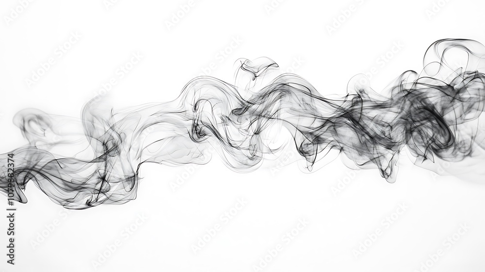 Soft, transparent smoke wisps floating on a blank background surface. Soft, transparent smoke wisps floating on a blank background surface.