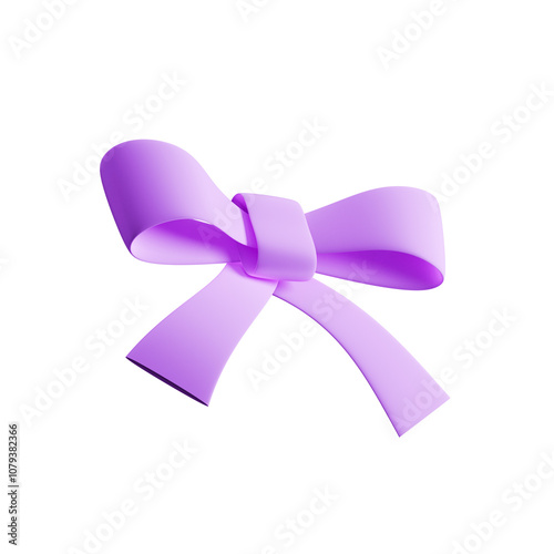 colourful decorative bow ribbon on transparent background