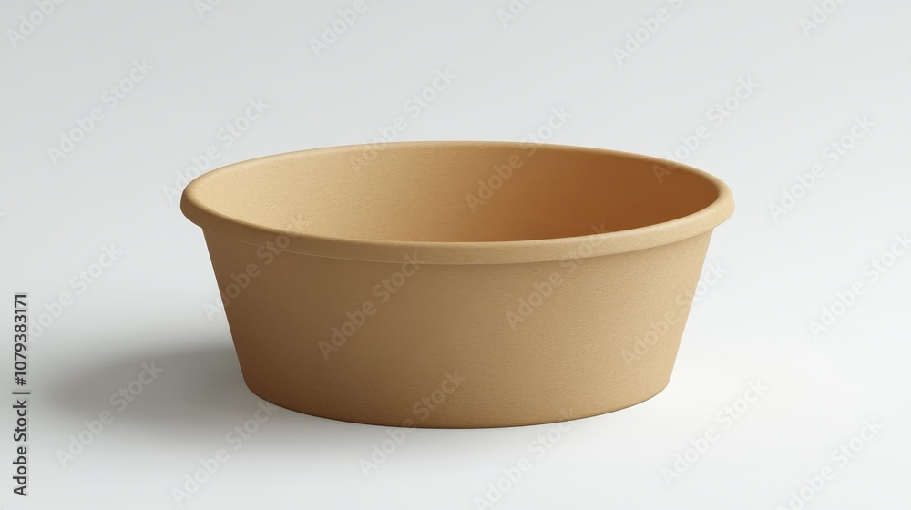 Paper bowl mockup on white backdrop, isolated. Paper bowl mockup on white backdrop, isolated.