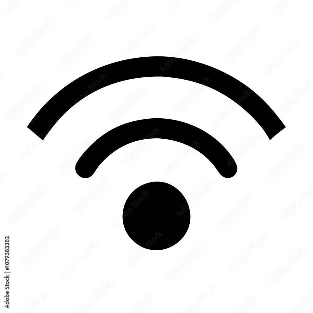 This vector icon represents a wireless signal, commonly used in technology to indicate network connectivity and signal strength for various devices and communication applications This vector icon represents a wireless signal, commonly used in technology to indicate network connectivity and signal strength for various devices and communication applications