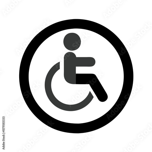 Vector icon representing a wheelchair symbol, commonly used to indicate accessibility for individuals with mobility challenges in public spaces