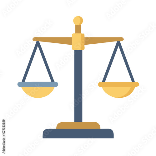 A balanced scale representing justice, impartiality, and the legal system, illustrated in a clean and modern vector design suitable for legal and educational contexts