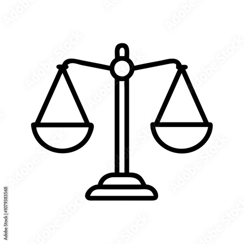 A vector icon representing the scales of justice designed to symbolize fairness and balance in legal matters, frequently used in law-related contexts and educational materials