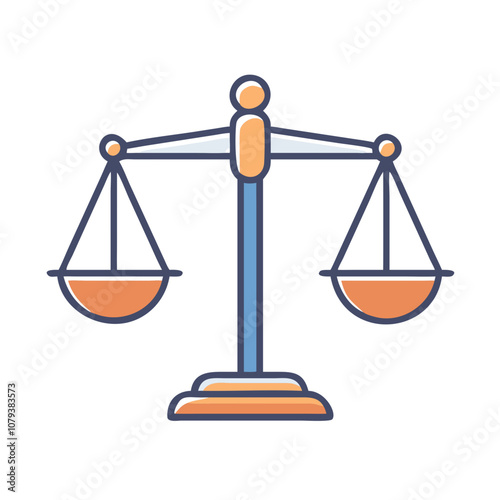 A vector icon depicting the scales of justice, symbolizing fairness and equality in legal matters, commonly used in law and justice themed designs