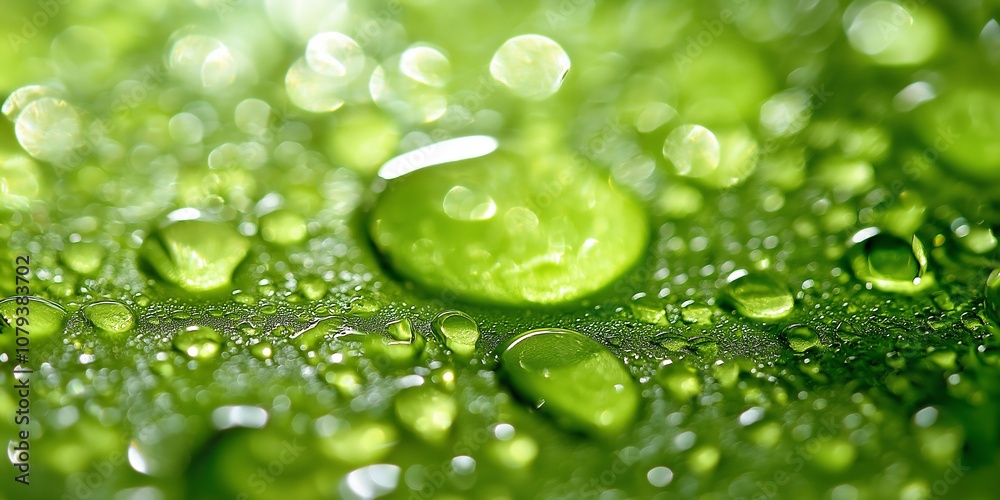 A detailed close-up of sparkling dew droplets resting on a bright green leaf under the sunlight, enhancing detail. A detailed close-up of sparkling dew droplets resting on a bright green leaf under the sunlight, enhancing detail.