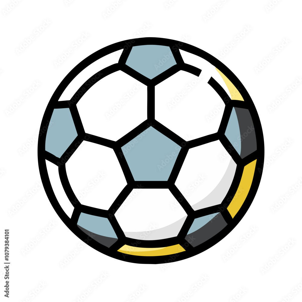 A detailed vector icon of a classic soccer ball featuring pentagonal and hexagonal panels, perfect for sports-themed designs and related activities A detailed vector icon of a classic soccer ball featuring pentagonal and hexagonal panels, perfect for sports-themed designs and related activities