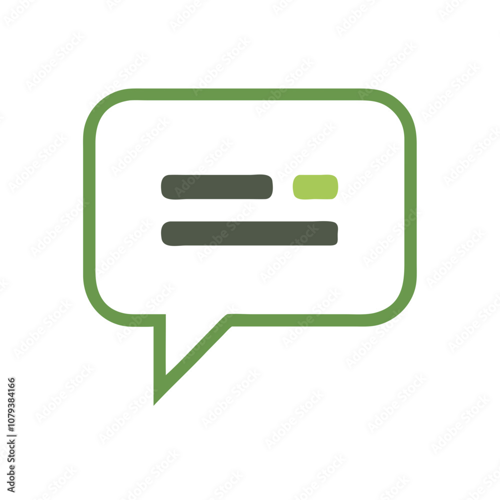 A simple vector icon featuring a speech bubble designed in green and gray, commonly used in digital communication to represent messages or conversations A simple vector icon featuring a speech bubble designed in green and gray, commonly used in digital communication to represent messages or conversations