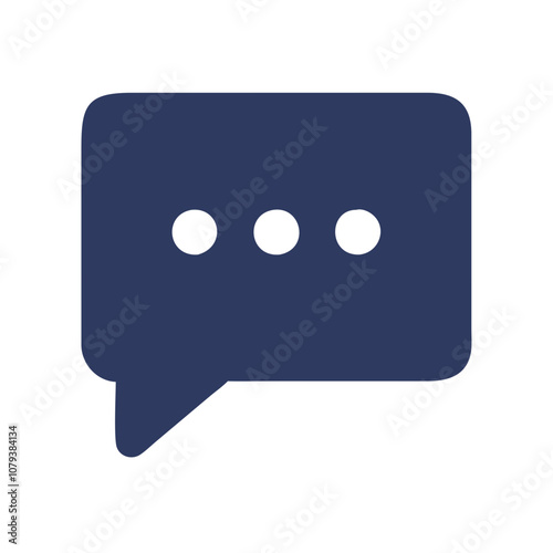 This vector icon features a speech bubble design, showcasing three dots that represent pauses in conversation, suitable for various communication contexts