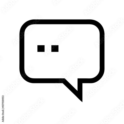 A simple vector icon representing a speech bubble, commonly used to symbolize communication, conversation, or messaging in digital design applications and social media platforms