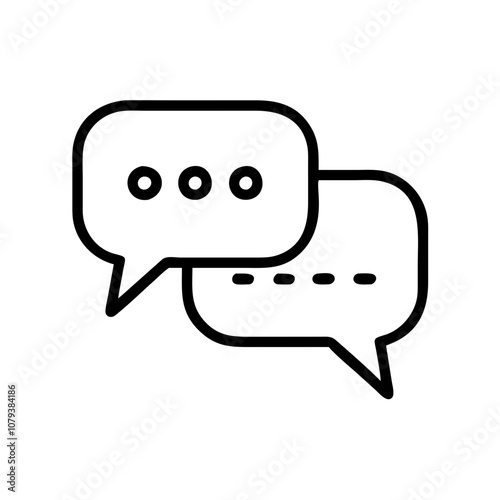 Vector icon representing conversation with speech bubbles showcasing dialogue symbols in a simple and clear design ideal for communication themes and digital graphics