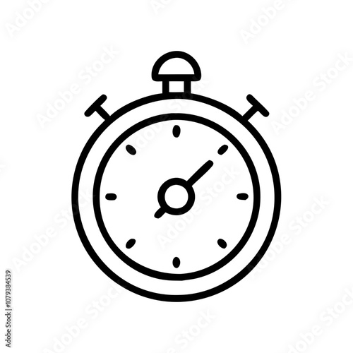 A simple vector icon displaying a stopwatch that represents time management and precision timing in various activities such as sports, cooking, and testing environments