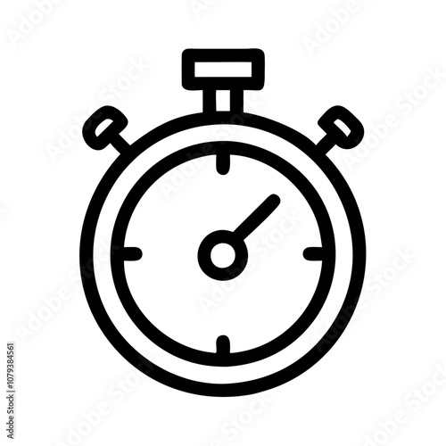 Vector icon of a stopwatch displaying time measurement, used for athletic events, timing exercises, or countdowns in various activities, emphasizing precision and speed in performance