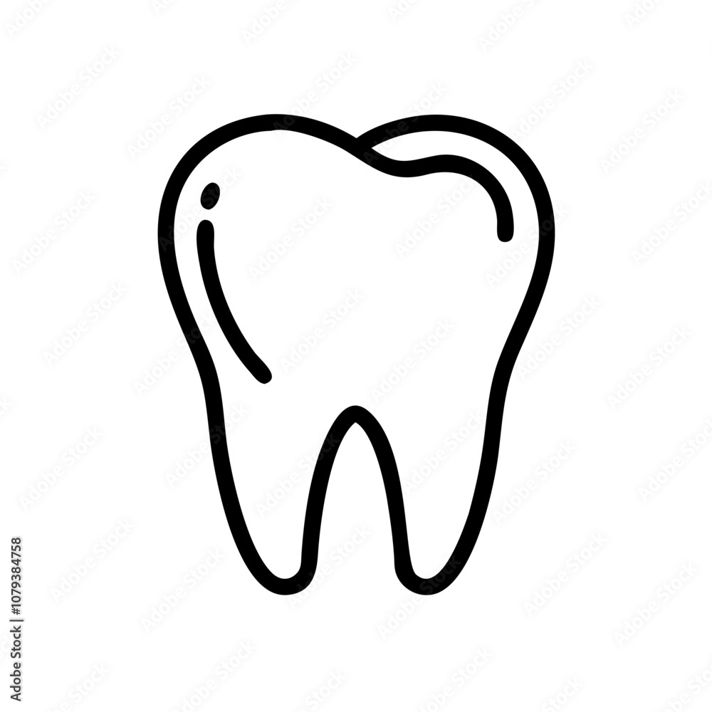 Simple vector icon representing a tooth, ideal for health and dental care themes in educational and informational materials Simple vector icon representing a tooth, ideal for health and dental care themes in educational and informational materials