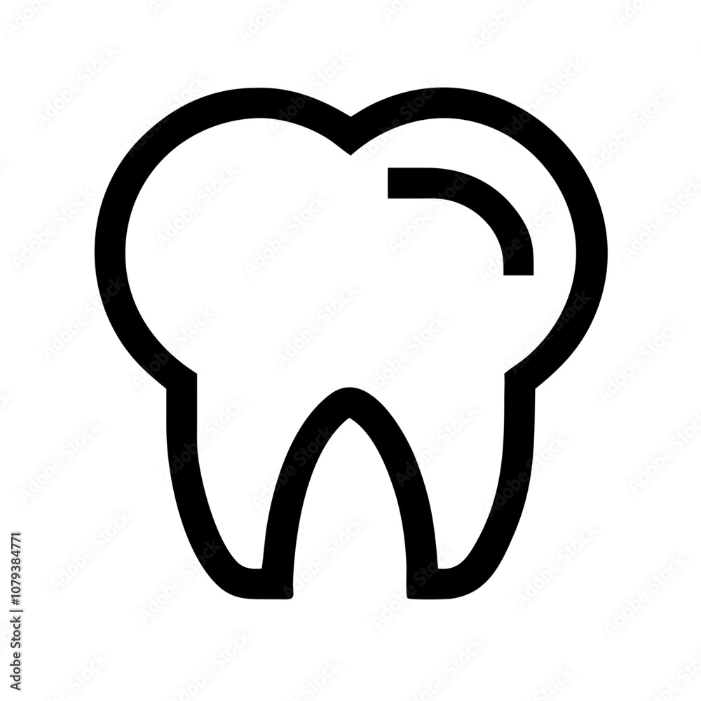 Clean and simple vector icon representing a tooth, ideal for dental practices, health-related websites, or educational materials focusing on oral hygiene Clean and simple vector icon representing a tooth, ideal for dental practices, health-related websites, or educational materials focusing on oral hygiene