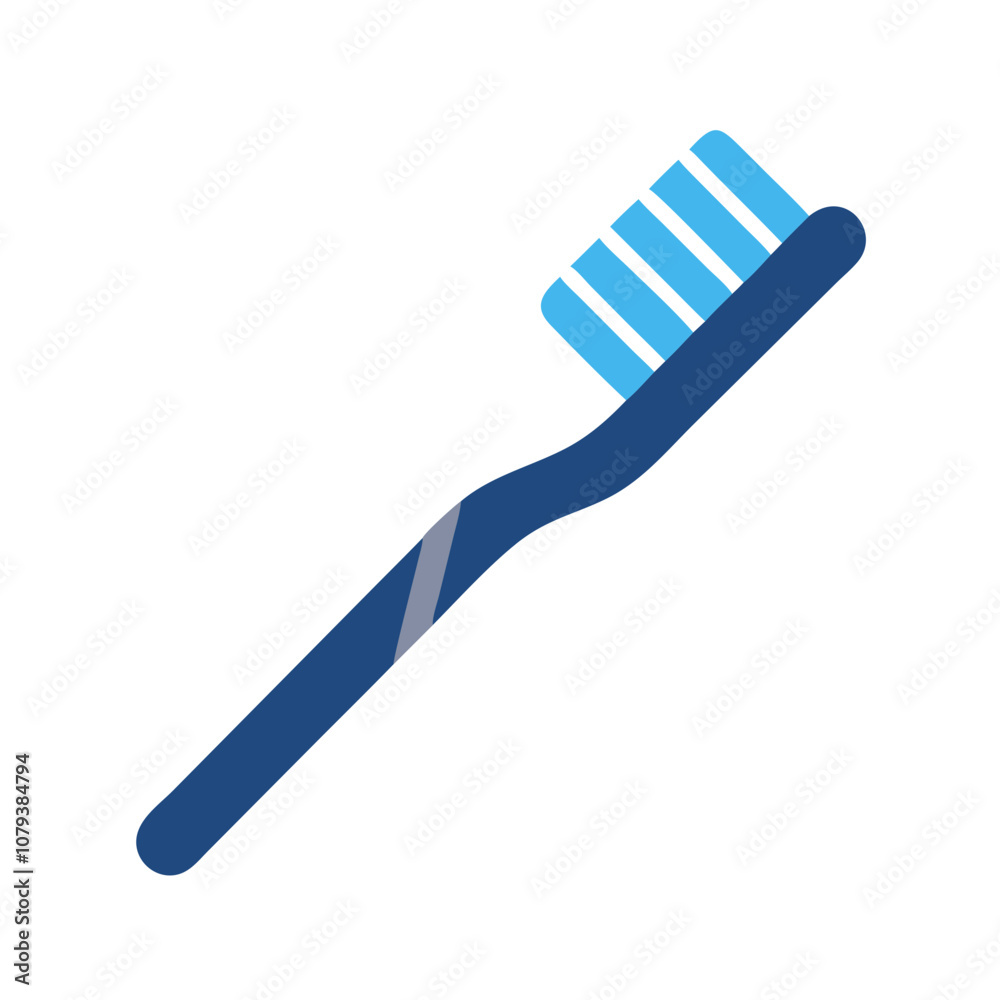 A simple blue and white toothbrush vector icon designed to represent oral hygiene and dental care for daily use A simple blue and white toothbrush vector icon designed to represent oral hygiene and dental care for daily use
