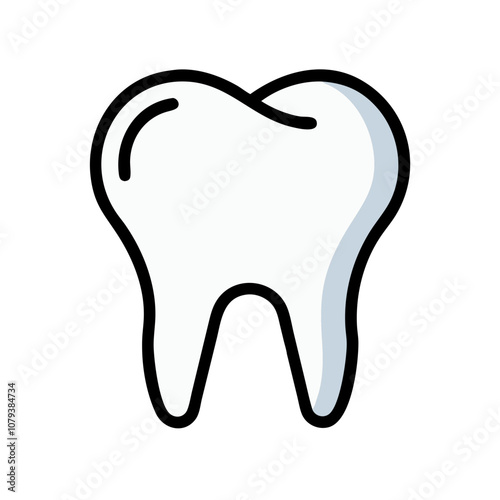 A detailed vector icon representing a single tooth designed for dental health concepts in educational materials