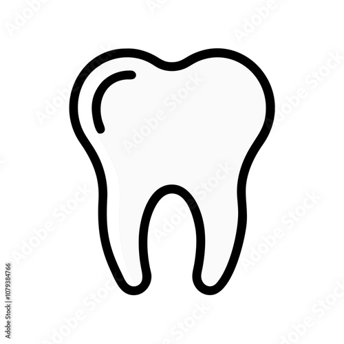 A simple vector icon representing a tooth, ideal for dental-related projects and illustrations in healthcare or educational materials